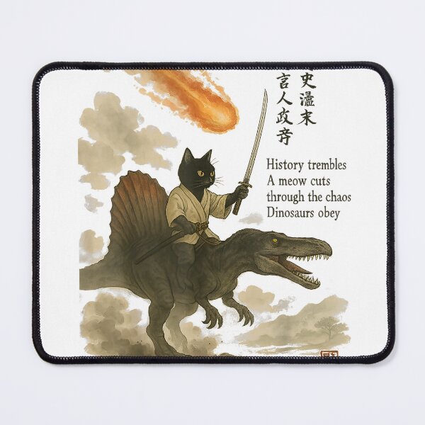 Item preview, Calligraphy Japanese Text Cat Dinosaur Haiku T-Shirt designed and sold by Othinus.