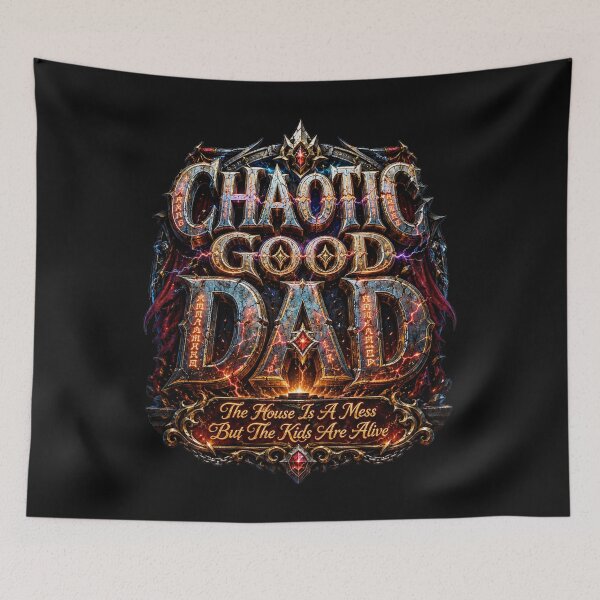 Item preview, Chaotic Good Dad The House Is A Mess But The Kids Are Alive Epic Fantasy Logo Gift designed and sold by Nightarel.