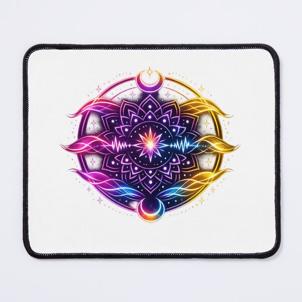 Item preview, Neon Mandala Art – Glowing Celestial Lotus & Energy Wave Design designed and sold by EdgeSphere.