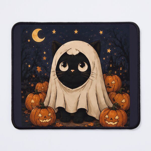 Item preview, Cute Black Cat Ghost Costume Halloween Kawaii designed and sold by Soluna Studio.