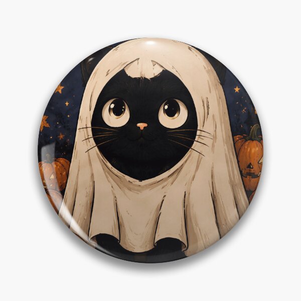 Item preview, Cute Black Cat Ghost Costume Halloween Kawaii designed and sold by Soluna Studio.
