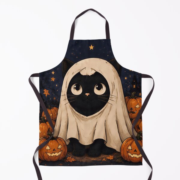 Item preview, Cute Black Cat Ghost Costume Halloween Kawaii designed and sold by Soluna Studio.