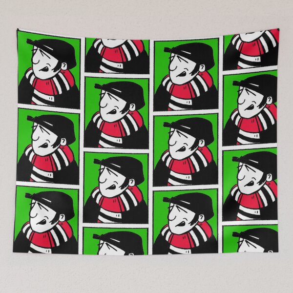 Item preview, Classic Football Fan Illustration | Footy Terrace Supporter | Red, Black & White Scarf - Pop Art designed and sold by GWARTGB.