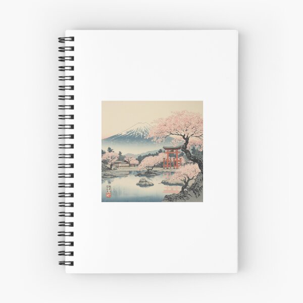 Item preview, Sakura Lake Shrine at Mount Fuji – Japanese Ukiyo-e Inspired Art designed and sold by J-Abiko.