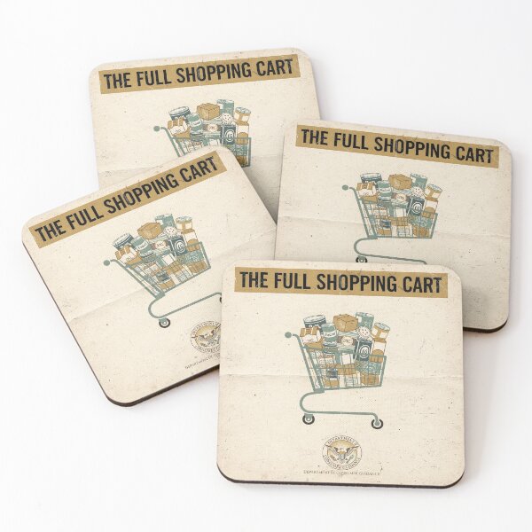 Item preview, Institute of the Full Shopping Cart Retro Poster designed and sold by PictorialWhimsy.