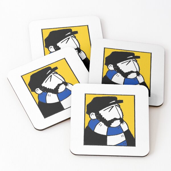 Item preview, Classic Football Fan Illustration | Footy Terrace Supporter | Blue & White Scarf - Pop Art designed and sold by GWARTGB.