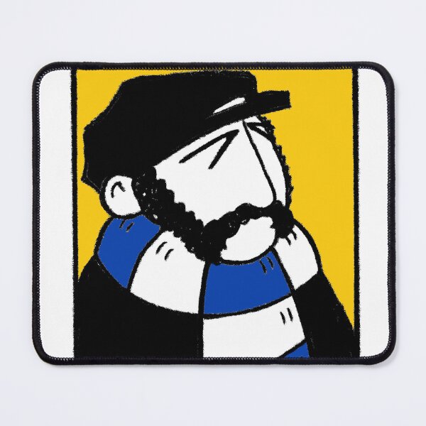 Item preview, Classic Football Fan Illustration | Footy Terrace Supporter | Blue & White Scarf - Pop Art designed and sold by GWARTGB.