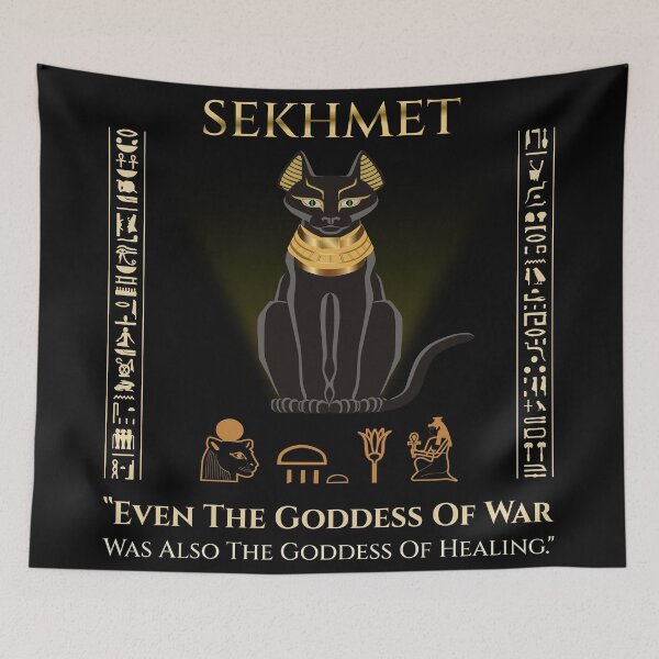 Item preview, Sekhmet · Even The Goddess Of War Was Also The Goddess Of Healing · Ancient Egypt Wisdom Art designed and sold by PharaohDArt.