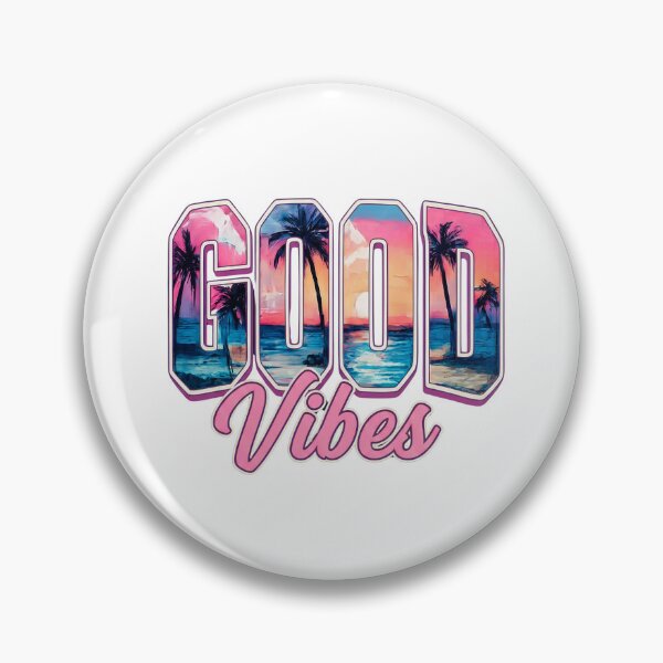 Item preview, Good Vibes Tropical Sunset Beach Retro Varsity Typography | Summer Vacation Aesthetic Graphic designed and sold by designerTurker.