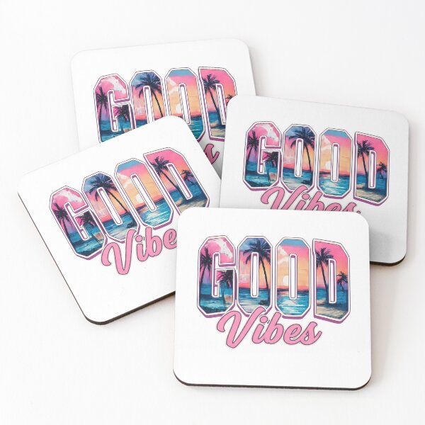 Item preview, Good Vibes Tropical Sunset Beach Retro Varsity Typography | Summer Vacation Aesthetic Graphic designed and sold by designerTurker.