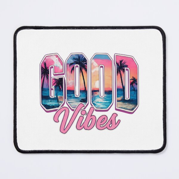 Item preview, Good Vibes Tropical Sunset Beach Retro Varsity Typography | Summer Vacation Aesthetic Graphic designed and sold by designerTurker.