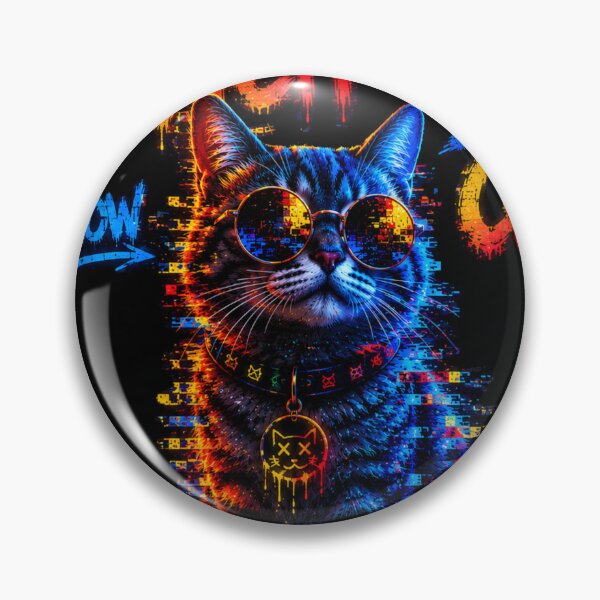 Item preview, Glitch Bad Cat – Digital Chaos Kitty designed and sold by Neon Riot Studio.