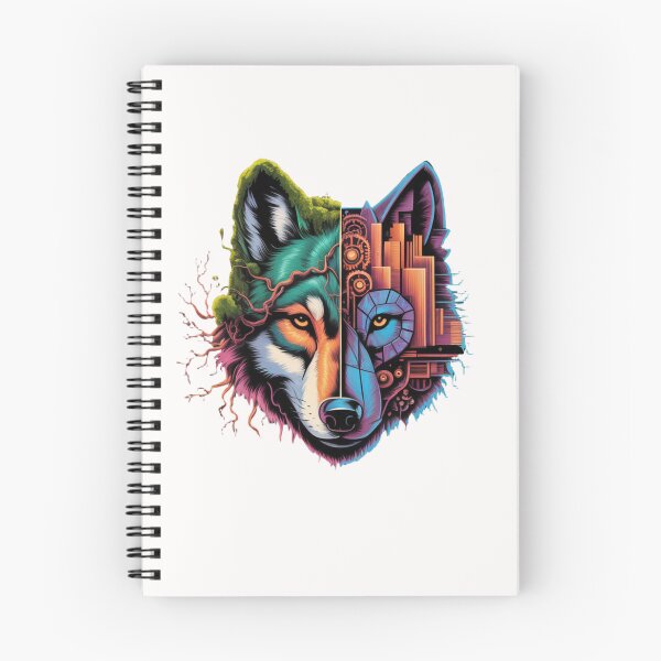 Item preview, Emblem of the Cybernetic Nature Wolf — Wild Soul Urban Jungle Design designed and sold by FusiTink.