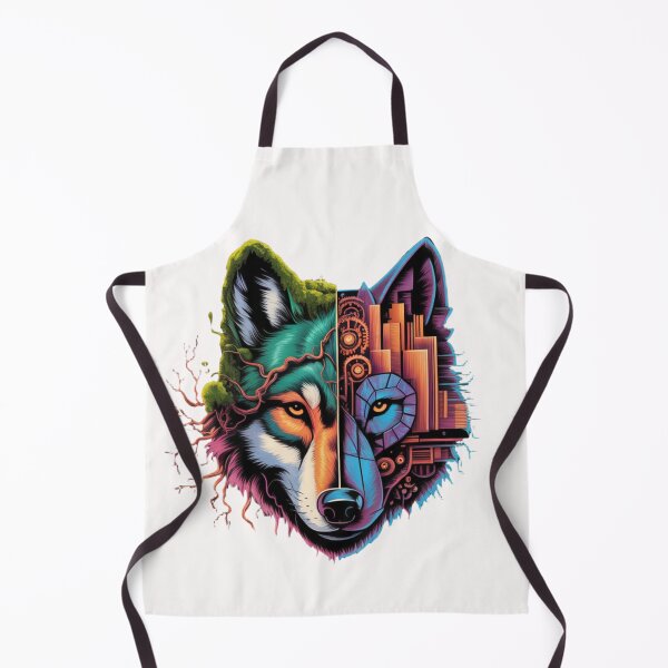 Item preview, Emblem of the Cybernetic Nature Wolf — Wild Soul Urban Jungle Design designed and sold by FusiTink.