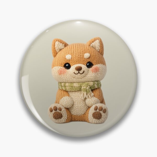 Item preview, Cute Knitted Shiba Inu Plush | Kawaii Handmade Crochet Cottagecore designed and sold by Moons Studio.
