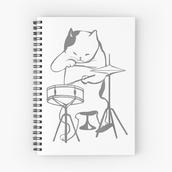 Artikelvorschau, Katzen-Schlagzeuger-Katzen-Jazz-Katzen-T-Shirt entworfen und verkauft von ‘Nothing Scares Me’ Store.