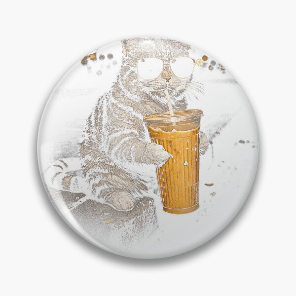 Item preview, Cat Drinking Iced Coffee Funny Animal Meme for Men Women T-Shirt designed and sold by Voila-creative.