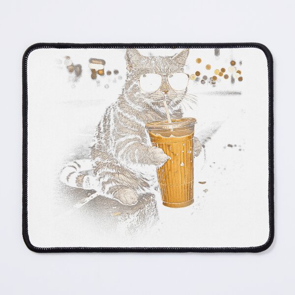 Item preview, Cat Drinking Iced Coffee Funny Animal Meme for Men Women T-Shirt designed and sold by Voila-creative.