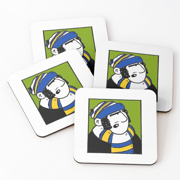Item preview, Classic Football Fan Illustration | Retro Terrace Supporter | Blue, Yellow & White Scarf - Pop Art designed and sold by GWARTGB.