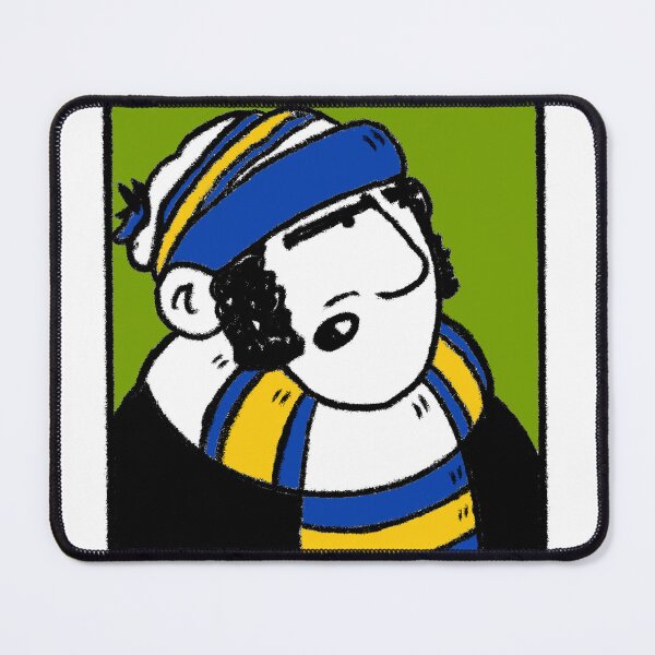 Item preview, Classic Football Fan Illustration | Retro Terrace Supporter | Blue, Yellow & White Scarf - Pop Art designed and sold by GWARTGB.