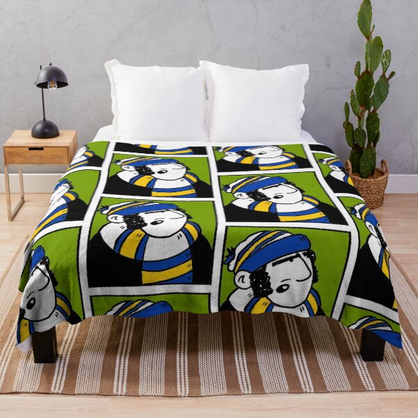 Item preview, Classic Football Fan Illustration | Retro Terrace Supporter | Blue, Yellow & White Scarf - Pop Art designed and sold by GWARTGB.