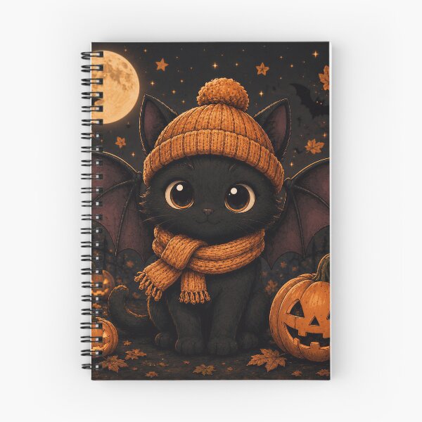 Item preview, Cute Black Bat Cat Halloween Pumpkin Kawaii designed and sold by Soluna Studio.