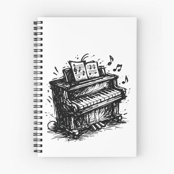 Item preview, Hand Drawn Sketch Piano | Artistic Doodle Music Illustration designed and sold by K88lvv.
