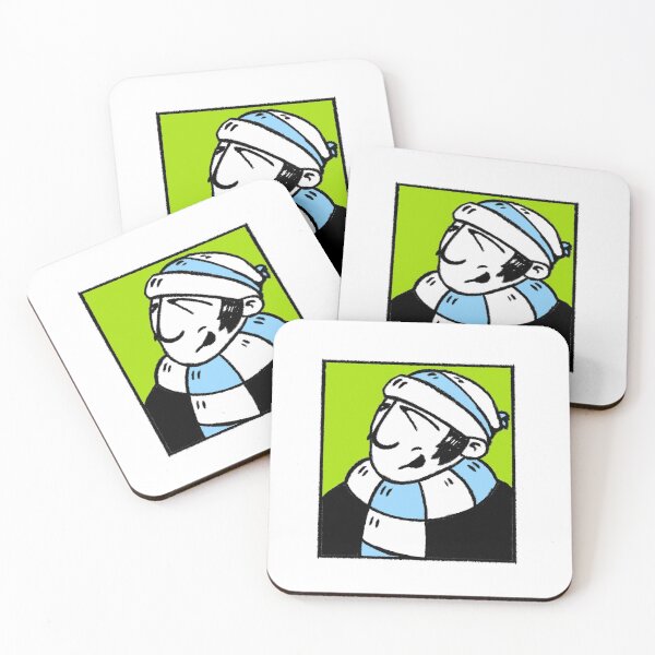 Item preview, Classic Football Fan Illustration | Retro Terrace Supporter | Sky Blue & White Scarf - Pop Art designed and sold by GWARTGB.
