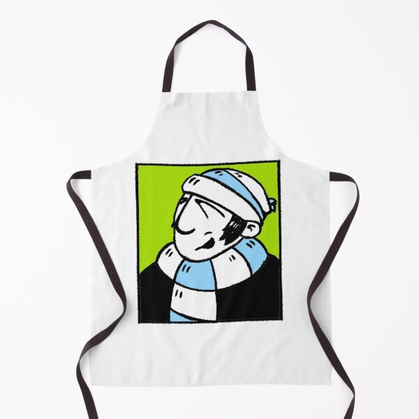 Item preview, Classic Football Fan Illustration | Retro Terrace Supporter | Sky Blue & White Scarf - Pop Art designed and sold by GWARTGB.