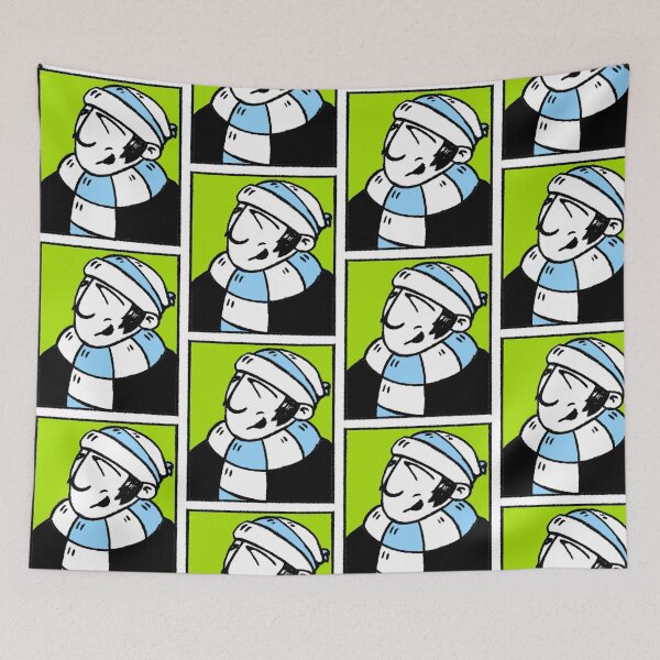 Item preview, Classic Football Fan Illustration | Retro Terrace Supporter | Sky Blue & White Scarf - Pop Art designed and sold by GWARTGB.