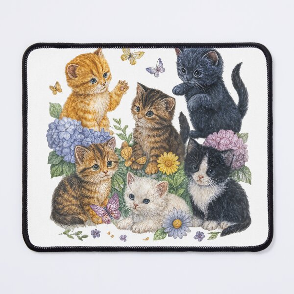 Item preview, Cat Flower Floral Cute Kitten Vintage Flowers Art Cat Lover T-Shirt designed and sold by DArtfulStudio.