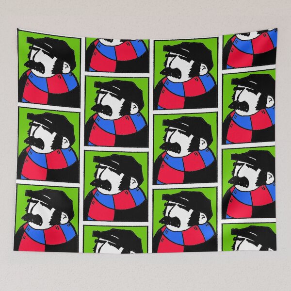 Item preview, Copy of Classic Football Fan Illustration | Retro Terrace Supporter | Blue & Red Scarf - Pop Art designed and sold by GWARTGB.