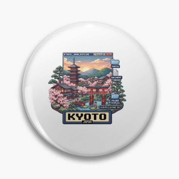 Item preview, Kyoto Japan Pixel Travel Sticker designed and sold by Imaginarium of Chaos falcon88 .