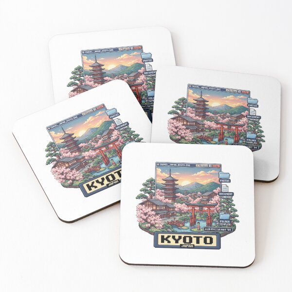 Item preview, Kyoto Japan Pixel Travel Sticker designed and sold by Imaginarium of Chaos falcon88 .