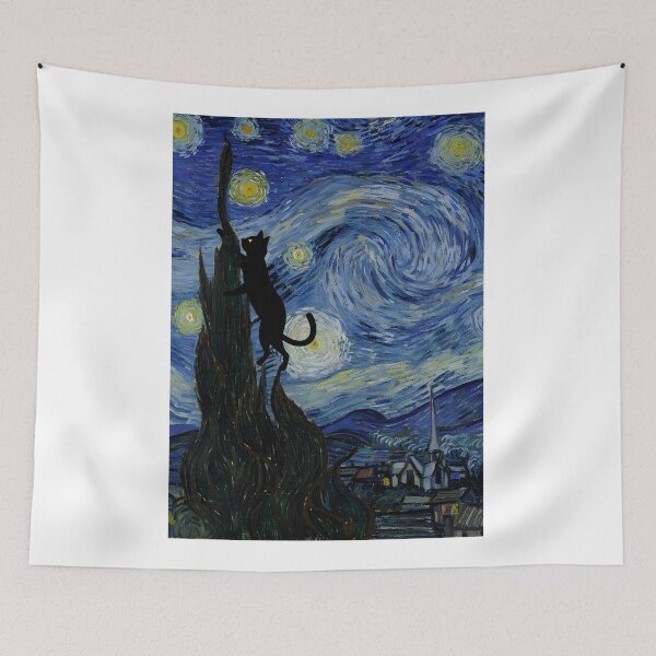 Item preview, Van Gogh Cat Starry Night Van Gogh Cat Lovers designed and sold by PurrfectHome.