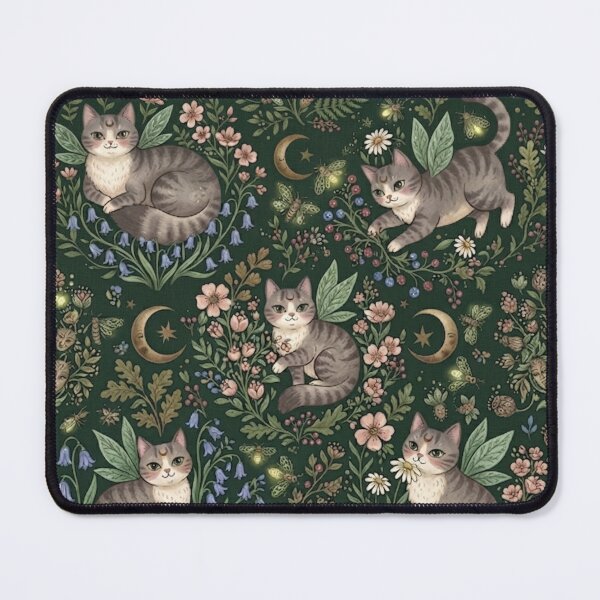 Item preview, Whimsical Fairy Cat in Enchanted Garden designed and sold by Iampoji.
