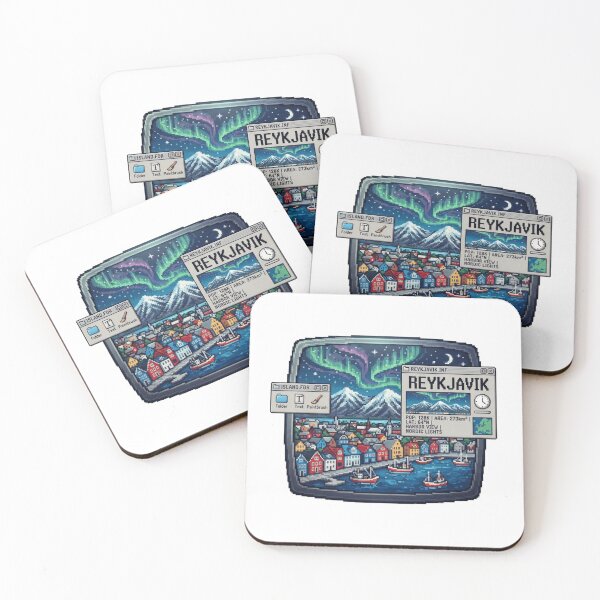 Item preview, Reykjavik Iceland Pixel Nordic Travel Sticker designed and sold by Imaginarium of Chaos falcon88 .