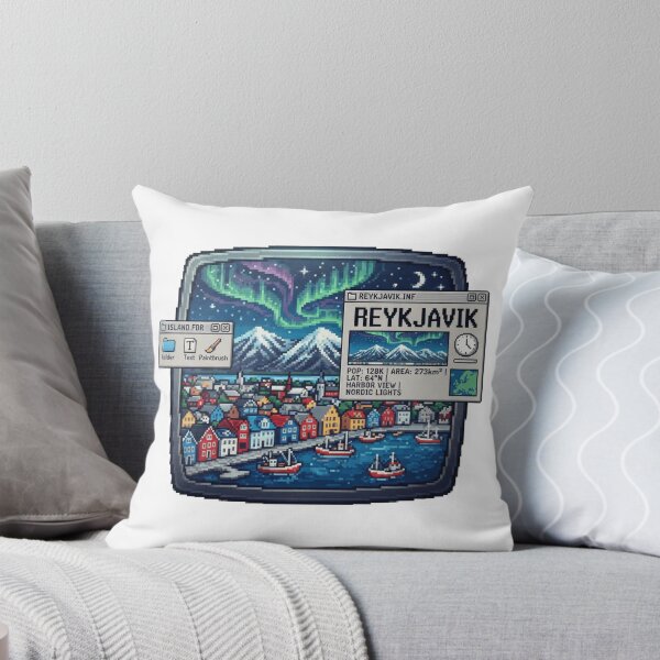 Item preview, Reykjavik Iceland Pixel Nordic Travel Sticker designed and sold by Imaginarium of Chaos falcon88 .