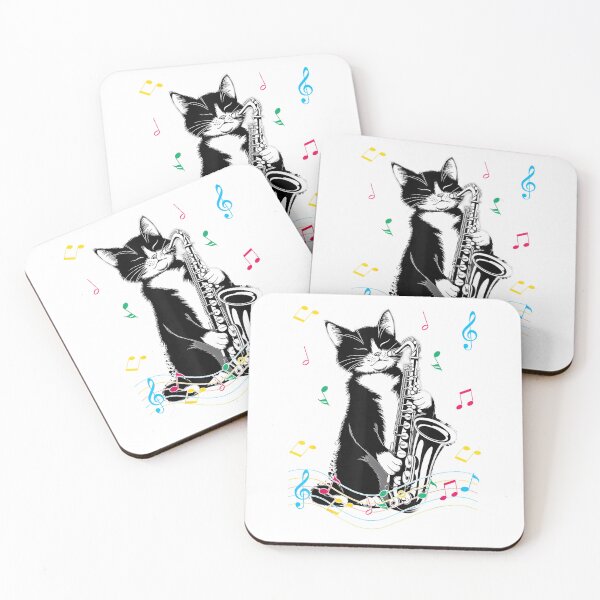 Item preview, Cat Playing Saxophone Funny Cat Jazz Sax Music Saxophonist T-Shirt designed and sold by gidget-gadget.