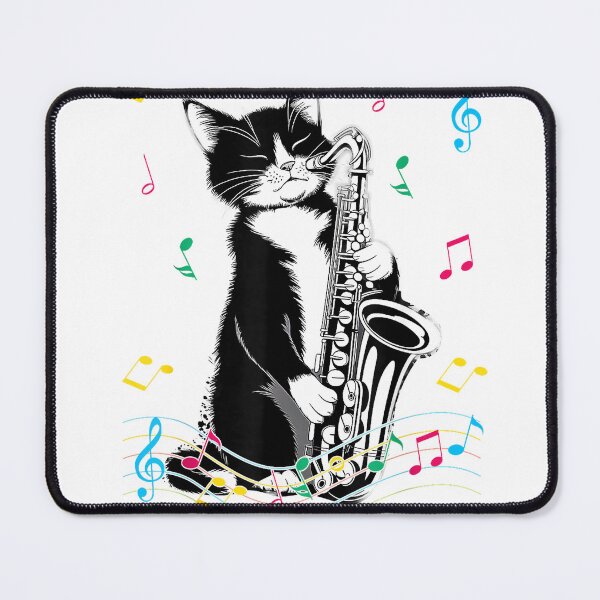 Item preview, Cat Playing Saxophone Funny Cat Jazz Sax Music Saxophonist T-Shirt designed and sold by gidget-gadget.