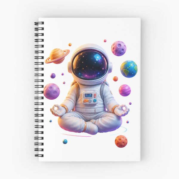 Item preview, Cute Meditating Astronaut In Space Cosmic Mindfulness Illustration designed and sold by Bhinfy.