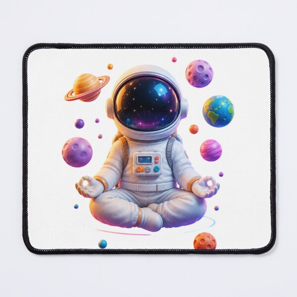 Item preview, Cute Meditating Astronaut In Space Cosmic Mindfulness Illustration designed and sold by Bhinfy.