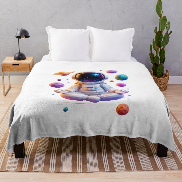 Item preview, Cute Meditating Astronaut In Space Cosmic Mindfulness Illustration designed and sold by Bhinfy.