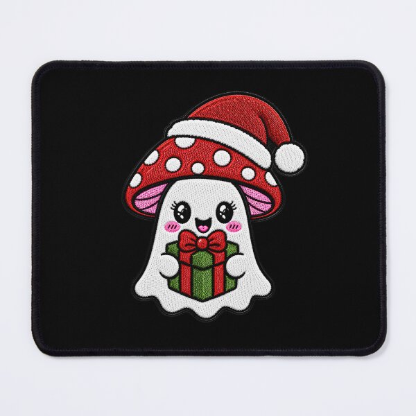 Item preview, Cute Santa Ghost Kawaii Embroidery Patch Design Christmas Mushroom Boo designed and sold by ColorSplash123.