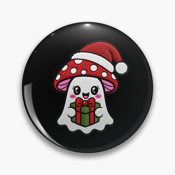 Item preview, Cute Santa Ghost Kawaii Embroidery Patch Design Christmas Mushroom Boo designed and sold by ColorSplash123.