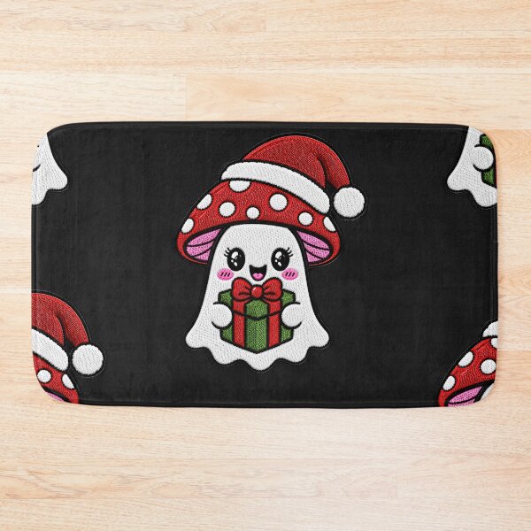 Item preview, Cute Santa Ghost Kawaii Embroidery Patch Design Christmas Mushroom Boo designed and sold by ColorSplash123.