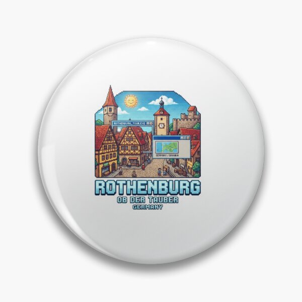 Item preview, Rothenburg Germany Medieval Pixel Travel Sticker designed and sold by Imaginarium of Chaos falcon88 .