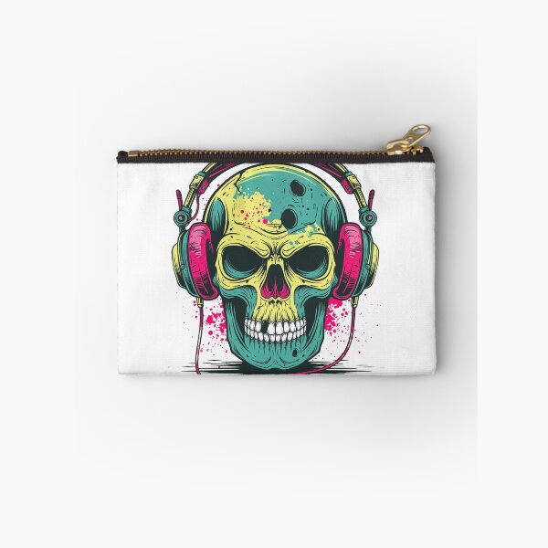 Item preview, Cyberpunk Neon Skull with Headphones Illustration designed and sold by Masloshop.