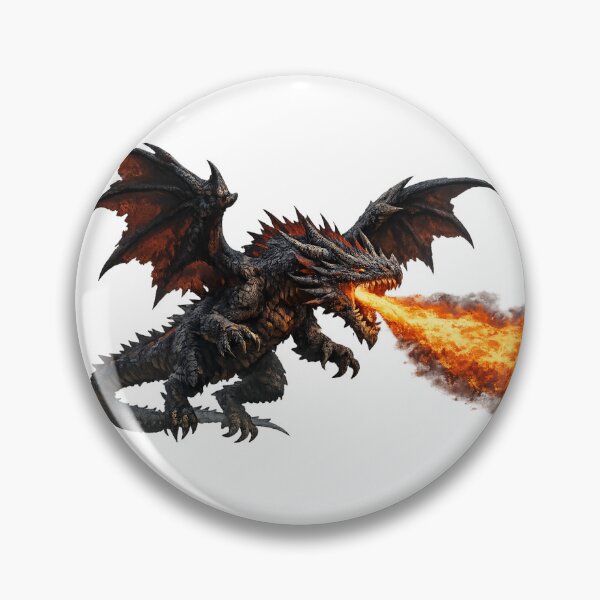 Item preview, Black Fire Dragon – Dark Fantasy Dragon Artwork designed and sold by Rolta.