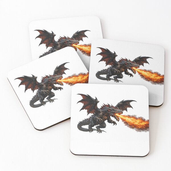 Item preview, Black Fire Dragon – Dark Fantasy Dragon Artwork designed and sold by Rolta.